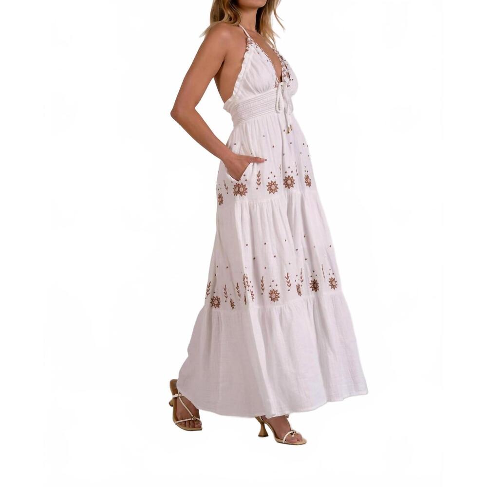 NEW ELAN women's calypso summer maxi dress in white - Picture 5 of 5